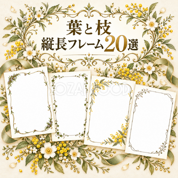 葉と枝の縦長フレーム20選