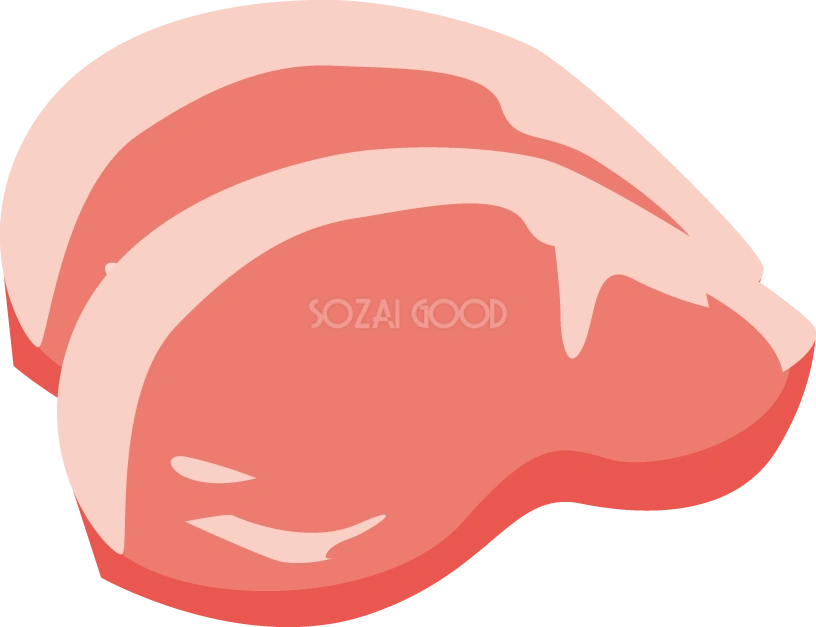 豚肉 食べ物-食材-グルメイラスト
