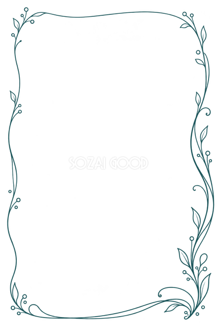 下辺右寄りの開きから左右非対称の曲線が上へ・抜けのある囲いの縦長フレーム 下辺右寄りの開きから左右非対称の曲線が上へ・抜けのある囲いの縦長フレーム