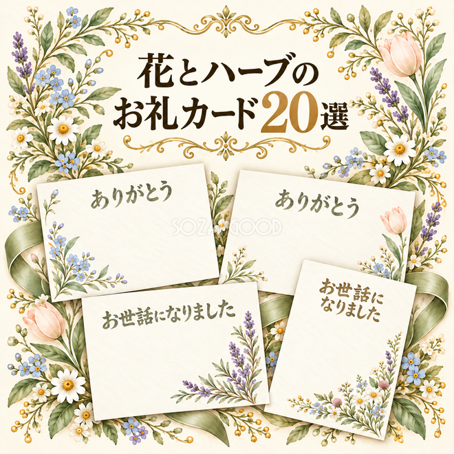 花とハーブのお礼カード20選 花とハーブのお礼カード20選