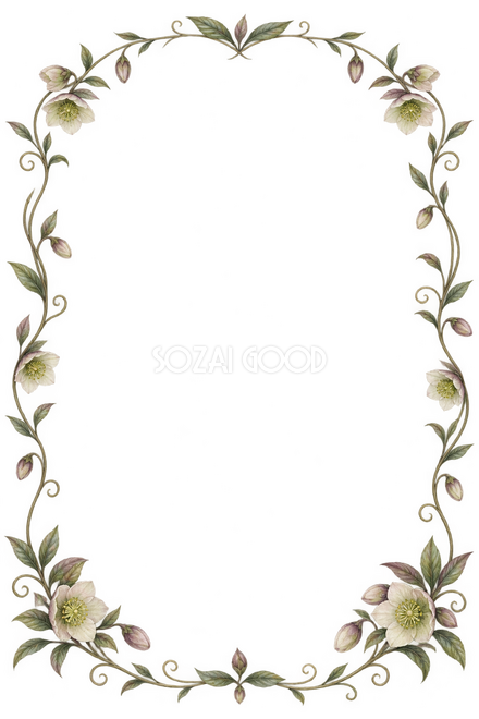 クリスマスローズの縦長フレーム