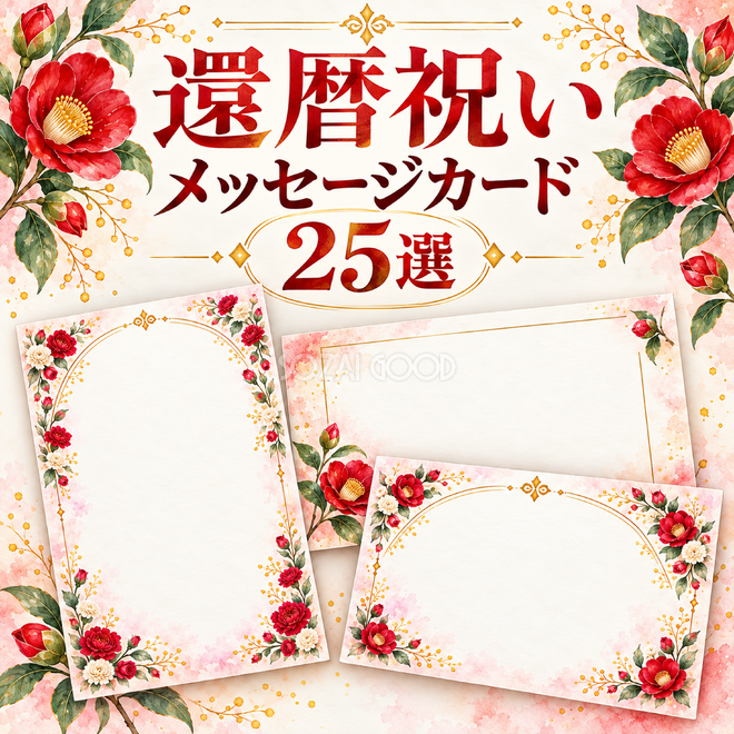 赤の長寿祝いカード25選