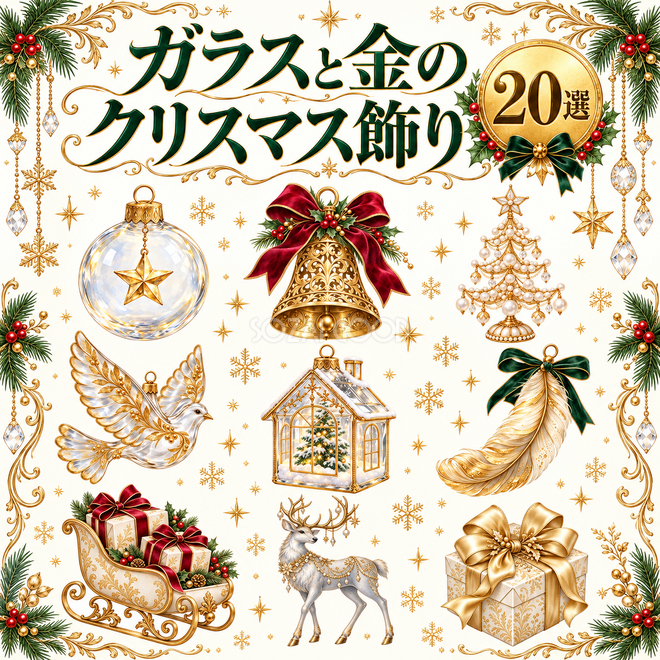 ガラスと金のクリスマス飾り20選
