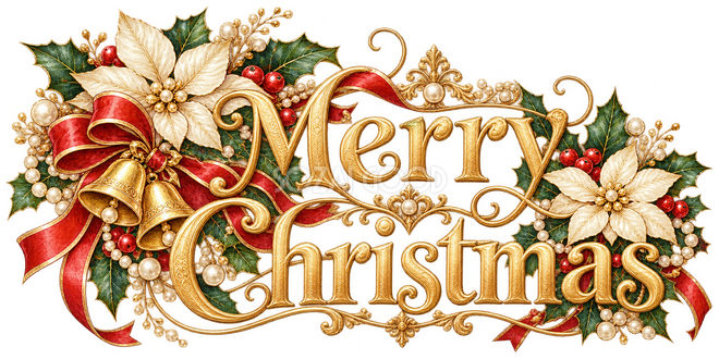 真珠と金のクリスマス文字