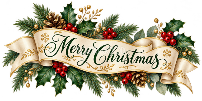 白いリボンのクリスマス文字 白いリボンのクリスマス文字