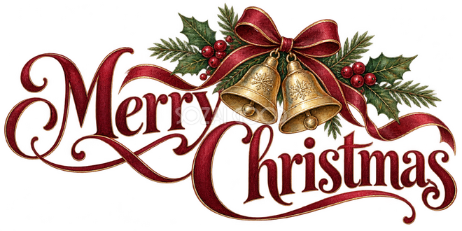 金のベルのクリスマス文字