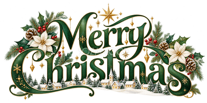 冬の街並みのクリスマス文字 冬の街並みのクリスマス文字