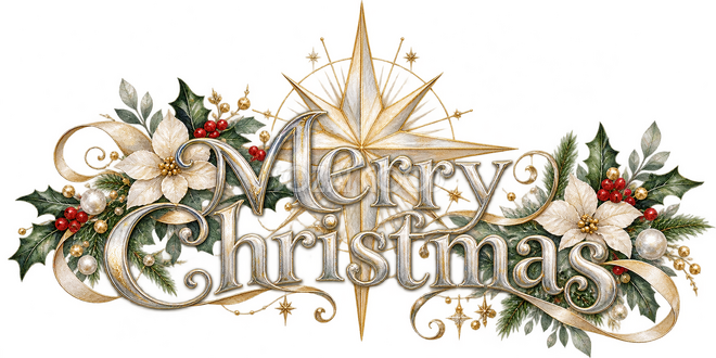 銀の星のクリスマス文字