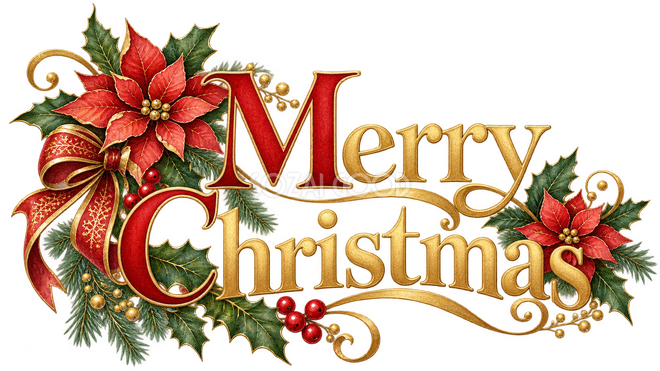 赤と金のクリスマス文字 赤と金のクリスマス文字