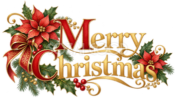 赤と金のクリスマス文字｜大人のおしゃれなクリスマス無料イラスト素材 114341
