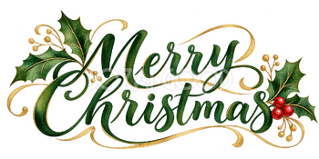 ヒイラギのクリスマス文字｜大人のおしゃれなクリスマス無料イラスト素材 114342