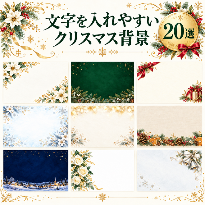 文字を入れやすいクリスマス背景20選