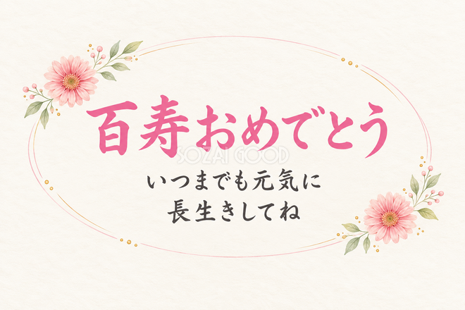 百寿祝い・横長のひとこと入りカード 百寿祝い・横長のひとこと入りカード