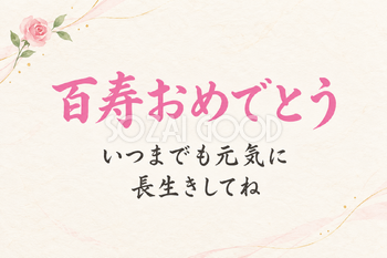 百寿祝い・横長のひとこと入りカード