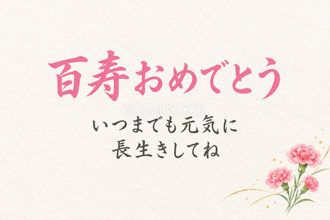 百寿祝い・横長のひとこと入りカード 百寿祝い・横長のひとこと入りカード