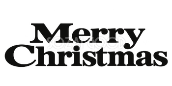 Merry Christmasロゴ｜幅広で端正な明朝体・二段組み・黒の無料イラスト素材 114509