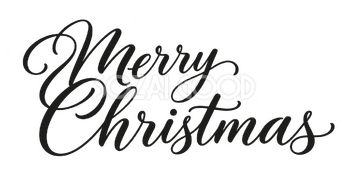 Merry Christmasロゴ｜重なる大文字の筆記体・二段組み・黒の無料イラスト素材 114524