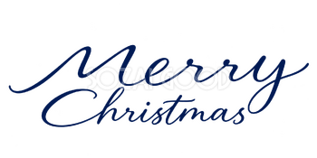 Merry Christmasロゴ｜ゆるやかに傾く細筆記体・二段組み・紺の無料イラスト素材 114527