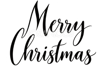 Merry Christmasロゴ｜高い大文字の筆文字・二段組み・黒の無料イラスト素材 114539