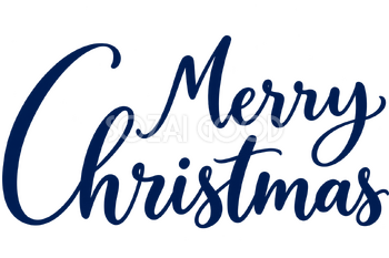 Merry Christmasロゴ｜大きなCの筆文字・二段組み・紺の無料イラスト素材 114547