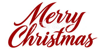 Merry Christmasロゴ｜鋭く流れる筆文字・二段組み・赤の無料イラスト素材 114556