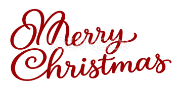 Merry Christmasロゴ｜大きな輪の手書き筆記体・二段組み・赤の無料イラスト素材 114571