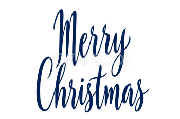 Merry Christmasロゴ｜縦長のペン筆記体・二段組み・紺の無料イラスト素材 114572
