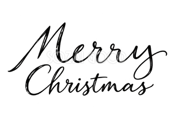 Merry Christmasロゴ｜かすれペンの筆記体・二段組み・黒の無料イラスト素材 114574