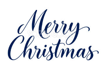 Merry Christmasロゴ｜強弱のある手書き筆記体・二段組み・紺の無料イラスト素材 114577