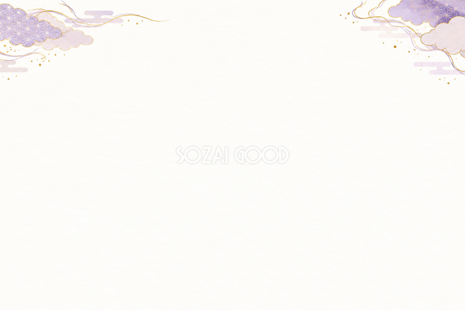 紫の雲の線模様の長寿祝いカード