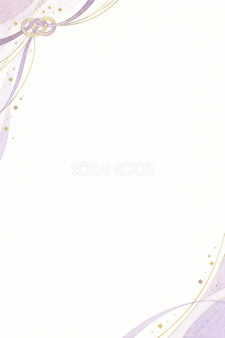 紫の水引の結び切りの長寿祝いカード