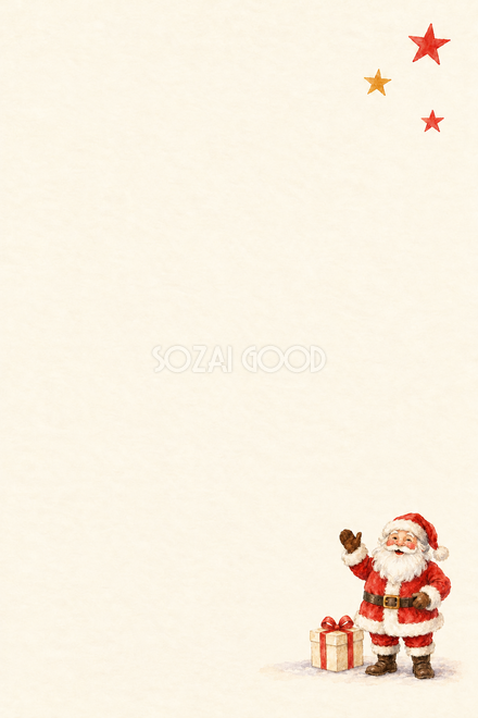 手を振るサンタのクリスマスカード
