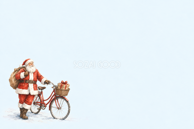 自転車のサンタのクリスマスカード