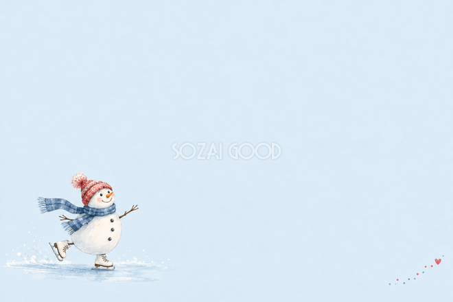 スケートの雪だるまのクリスマスカード スケートの雪だるまのクリスマスカード