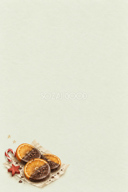オレンジとチョコレートのクリスマスカード オレンジとチョコレートのクリスマスカード