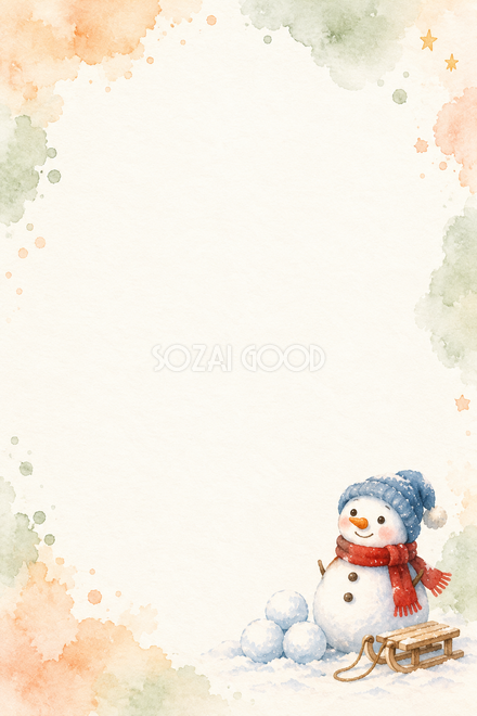 雪遊びの雪だるまのクリスマスカード 雪遊びの雪だるまのクリスマスカード
