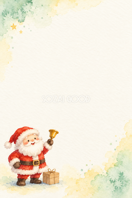 ベルを鳴らすサンタのクリスマスカード ベルを鳴らすサンタのクリスマスカード