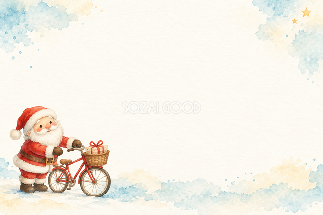 自転車のサンタのクリスマスカード 自転車のサンタのクリスマスカード