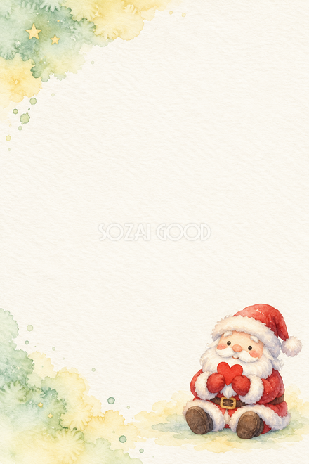 ハートを贈るサンタのクリスマスカード ハートを贈るサンタのクリスマスカード