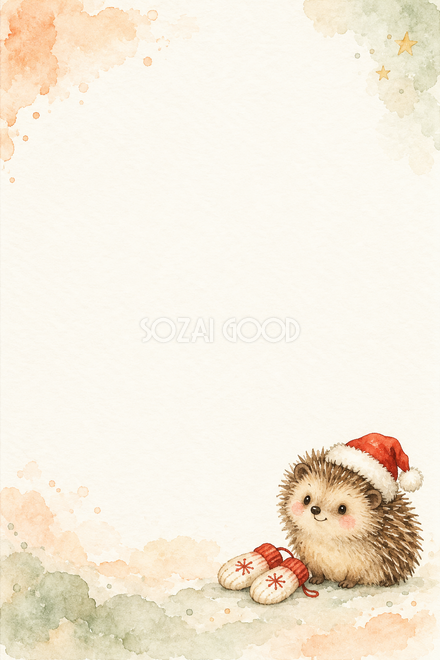はりねずみとミトンのクリスマスカード はりねずみとミトンのクリスマスカード