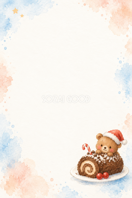 丸太のクリスマスケーキのクリスマスカード 丸太のクリスマスケーキのクリスマスカード
