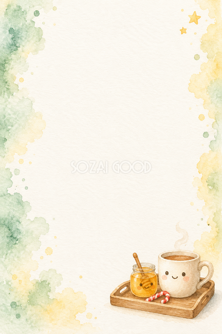 木のトレーと紅茶のクリスマスカード 木のトレーと紅茶のクリスマスカード