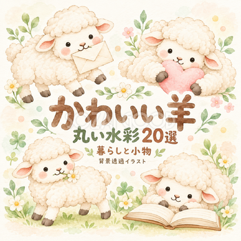 丸い水彩の羊小物20選