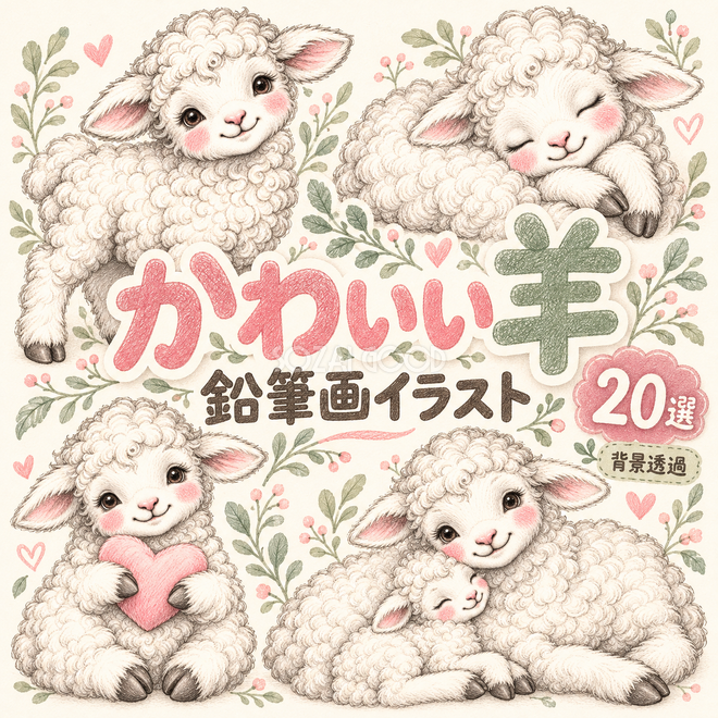 鉛筆画のかわいい羊20選