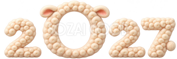 2027の0に写真を入れる羊毛フェルトの写真フレーム｜かわいい無料イラスト素材 115231
