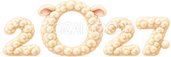 2027の0に写真を入れるにじみ水彩の写真フレーム｜かわいい無料イラスト素材 115241