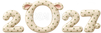 2027の0に写真を入れる陶器の写真フレーム｜かわいい無料イラスト素材 115248