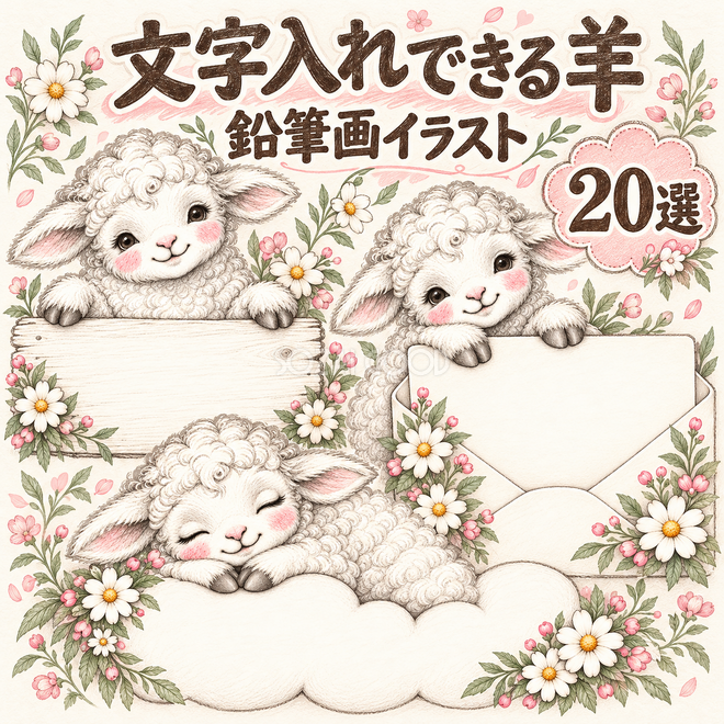 鉛筆画のかわいい羊20選 鉛筆画のかわいい羊20選