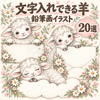 鉛筆画のかわいい羊20選