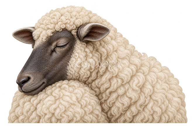 眠る羊の横顔 眠る羊の横顔